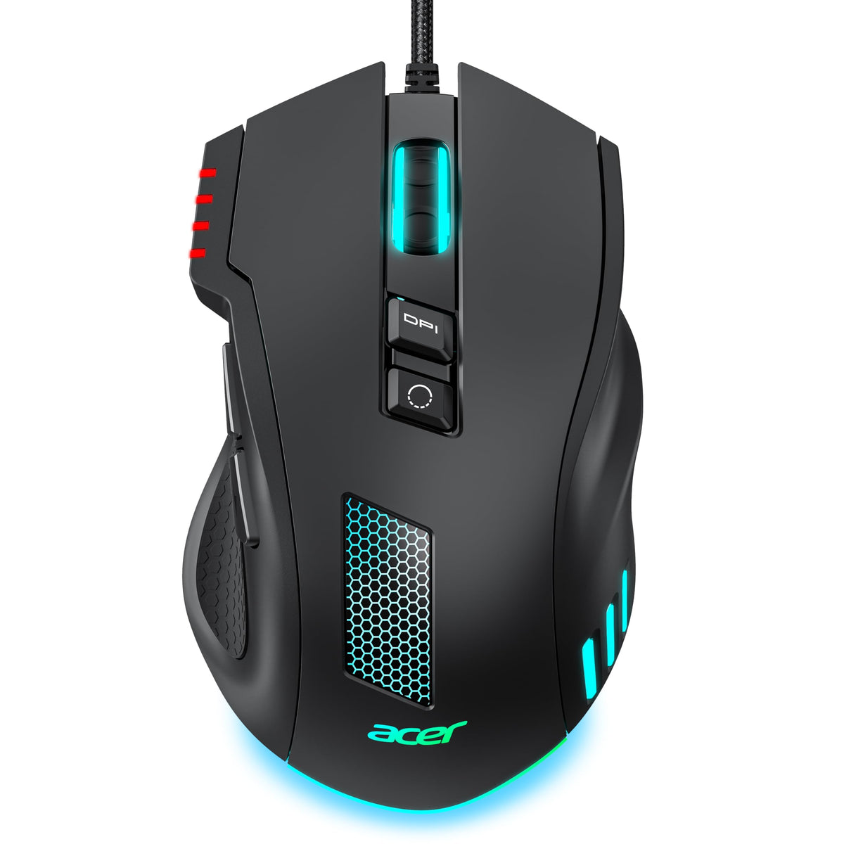 Acer Wired Gaming Mouse, 12,800 DPI RGB Ergonomic Computer Mouse for PC
