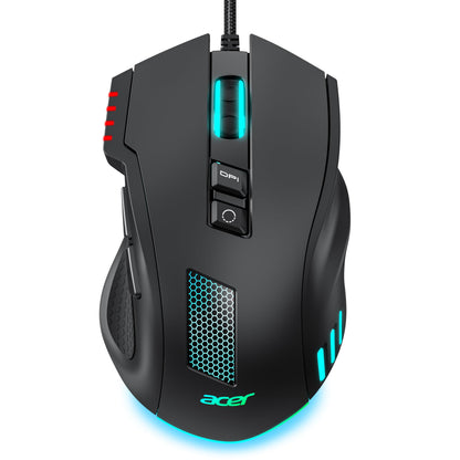 Acer Wired Gaming Mouse, 12,800 DPI RGB Ergonomic Computer Mouse for PC