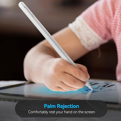 PS1-Pro2 Stylus Pen for Apple iPad 2018-2025｜Anti-Misclick Custom Shortcuts Pixel-Perfect with Metal Chrome Tip｜Pencil for iPad 11th & 10th Generation, Pro 11"/12.9"/M4, Air 3/4/5/M2/M3, mini 5/6th