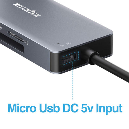 ZIYUETEK USB C SD Card Reader,5- in-1 Aluminum Thunderbolt 3 Memory Card Reader for CF, SD/SDHC,TF/Micro SD/MS/M2,CompactFlash Card for iPhone 15/16/Pro Max Android Windows MacBook