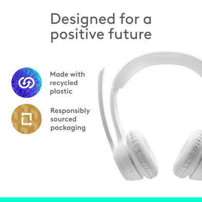 Logitech Zone 300 Wireless Bluetooth Headset Noise Canceling - Off-White