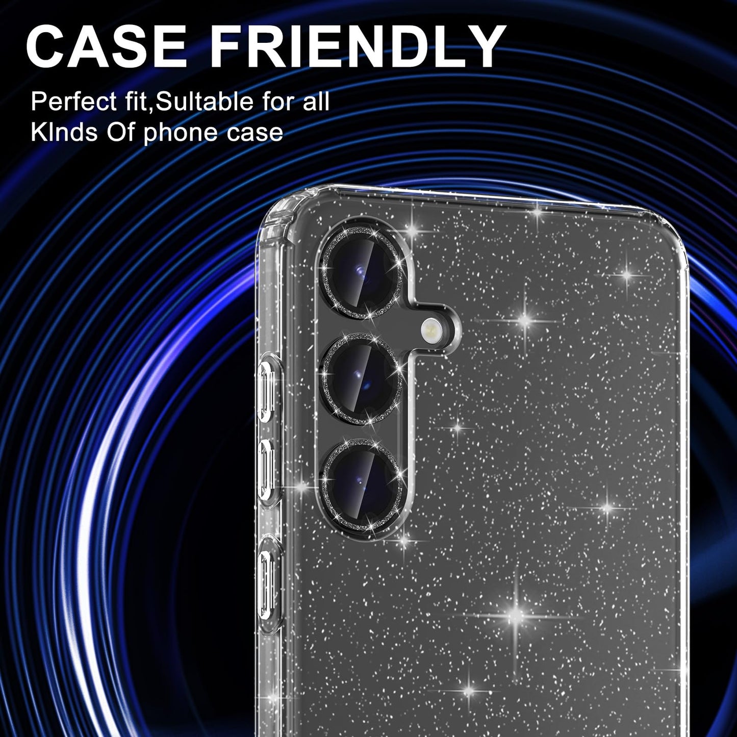 Avocase for Samsung Galaxy S25 Plus Camera Lens Protector, Electroplated Matte Back with 9H Tempered Glass Lens Protector, [Strong Adsorption] [Case-Friendly] Metal Ring HD Clear Lens Cover,BlackShiny