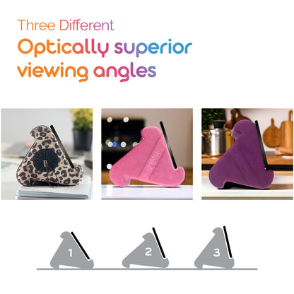 Flippy Original Tablet Pillow Stand & iPad Holder, Gift for Book Lovers & Readers, Multi-Angle Stand with Storage for Lap, Desk & Bed, Compatible with Kindle, Fire, iPad & Samsung, Def Leopard