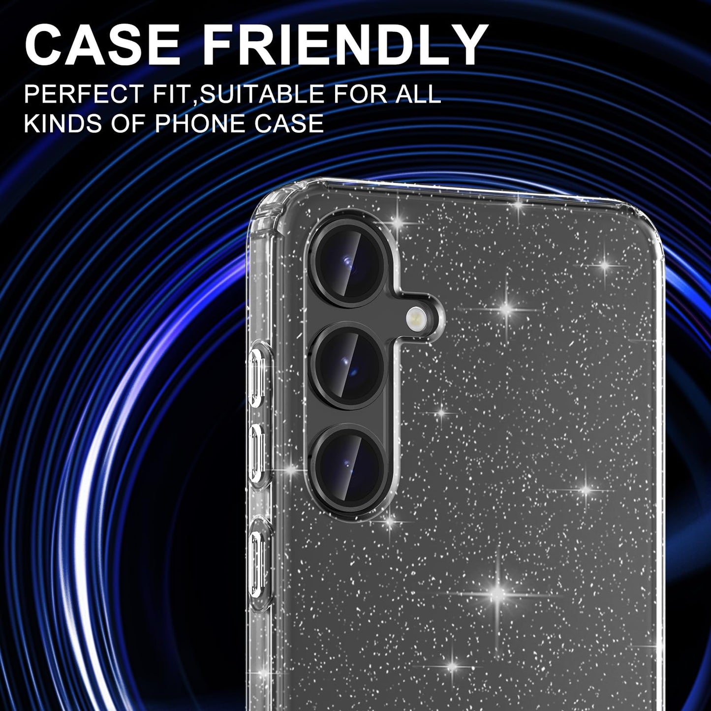 Avocase for Samsung Galaxy S25 Plus Camera Lens Protector, Individual Metal Ring Tempered Glass Lens Cover, [Strong Adsorption] Scratch Resistant Ultra-Thin HD Clear Lens Cover, 1 Set-Black