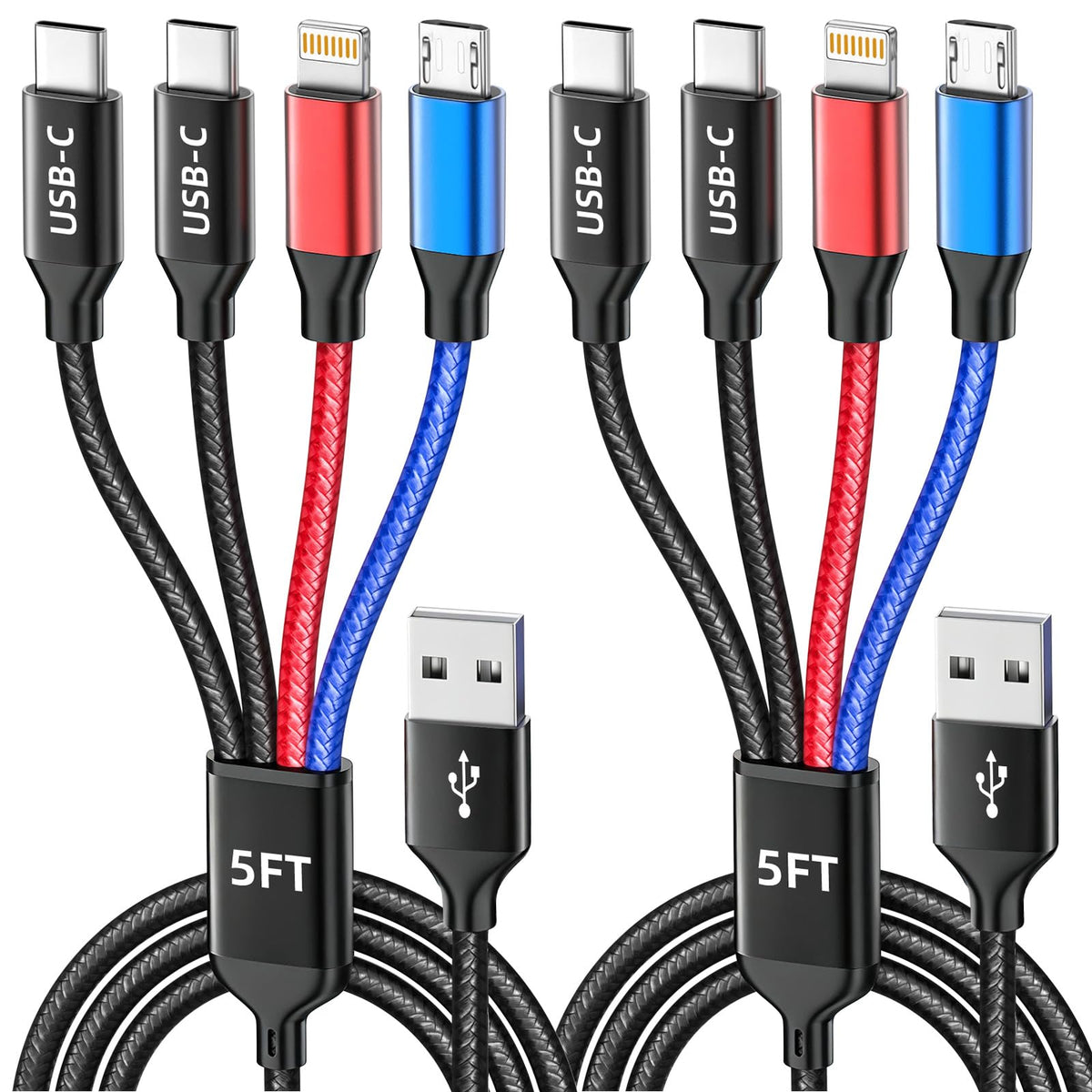 Multi Charging Cable(3Pack 4FT), 3 in 1 Charging Cable for Multiple Devices