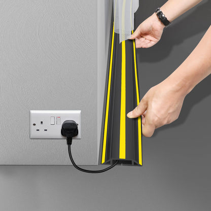 TFMUZERT 10 ft Floor Cable Cover Protector, Heavy Duty PVC Duct Easy to Unroll, Prevent Trip Hazard for Home Office or Outdoor Settings