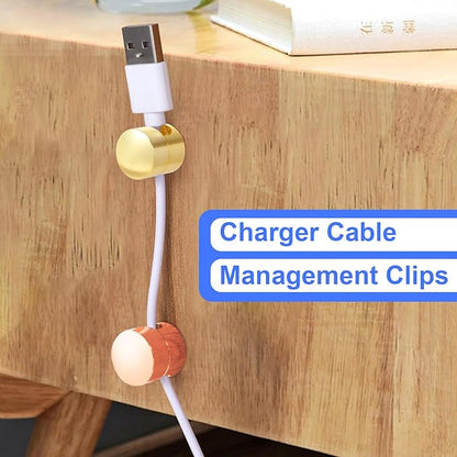 3 Sets Charger Holders for Cords, Adjustable Cable Anchor Holders, Adhesive Metal Cord Clips, Cable Management Wire Organizers for Desk, Office, Nightstand - Gold, Red Bronze, Rose Gold
