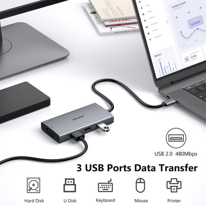 USB C Docking Station Dual Monitor Computer Multiple Monitor Hub Adapter