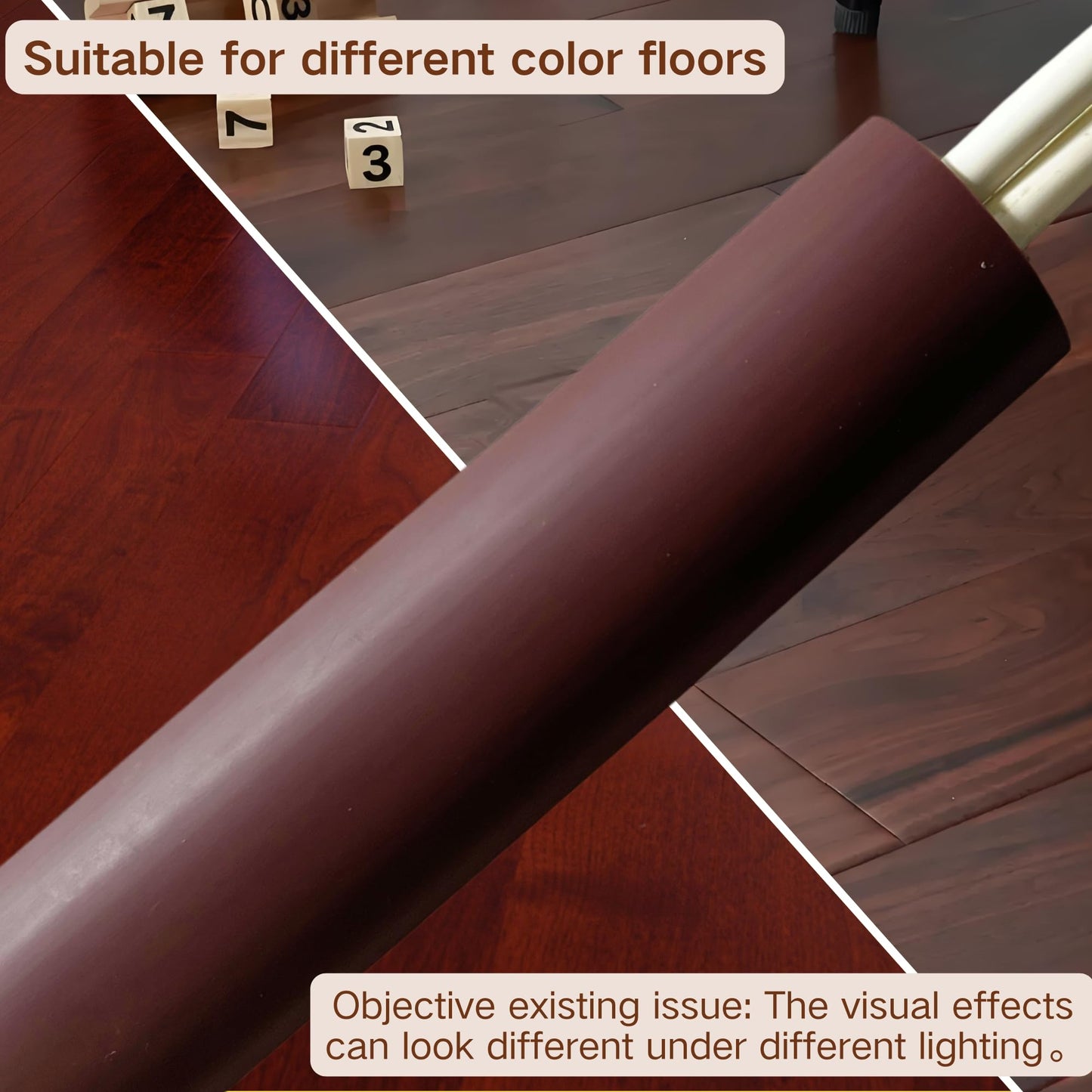 BEIEBIJOB Self Adhesive Floor Cord Cover, Cord Hider Floor, 10ft, Brown