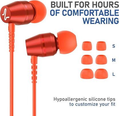 LUDOS OMNITONE USB C Headphones for iPhone 16 15 Pro Max Plus iPad Pro, 5 Years Warranty, USB-C Earbuds for Galaxy S24 S23 Ultra S22 S21 S20 A55 A54 A53, USB Type C Earphones - Coral
