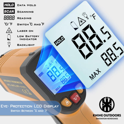 KNINE OUTDOORS Infrared Thermometer Gun, -58℉ to 1112℉