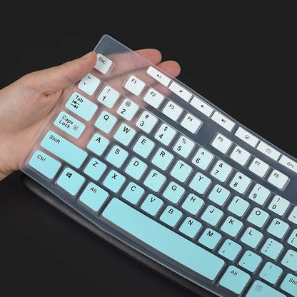 Keyboard Cover for Logitech MK370 MK295 MK270 K270 Wireless Keyboard, Logitech MK295 MK270 Keyboard Accesseries, MK370 Keyboard Skin Protector - Gradual Mint