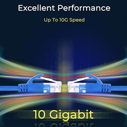 Rapink Patch Cables Cat6a 7ft (10 Pack) Slim, Cat6a Ethernet Patch Cable 10G Support, Snagless Cat 6 Patch Cable for Patch Panel to Switch, Flexiable Cat 6a Ethernet Cable with Gold Plated