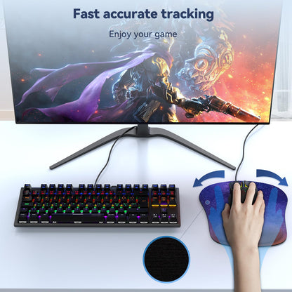 TECKNET 2 Pack Gaming Ergonomic Mouse Pad with Wrist Support