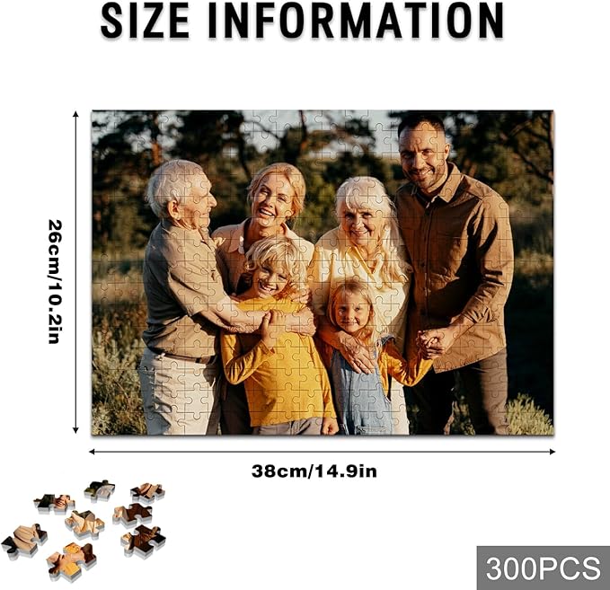 Custom Puzzle, Personalized Puzzle for Photos, Customized Puzzle 120/200/300/500/1000/1500 Pieces for Family, Christmas, Pet, Birthday, Wedding Gift