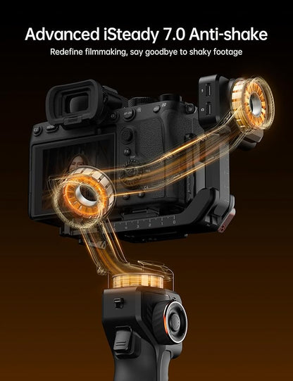 hohem iSteady MT2 Kit Gimbal Stabilizer for Camera, 3-Axis Gimbal for Mirrorless/Pocket/Action Camera/Smartphone, AI Tracker, Magnetic Fill Light Stabilizer, Available for Canon/Nikon/Sony