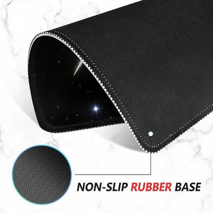 ITNRSIIET Mouse Pad Non-Slip Rubber Base Smooth Surface Stitched Edges Waterproof Durable Compatible with All Mice for Office & Gaming, Desk Accessory, 10.2x8.3x0.12 inch, Stellar