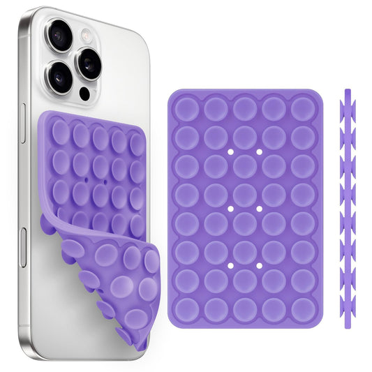 Yojaro Silicone Suction Cup Phone Case Mount Double Sided, Phone Accessories Hands-Free Strong Grip Holder for Selfies and Videos, Silicon Phone Stand for iPhone and Android Purple
