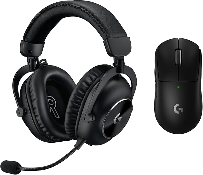 Logitech G Pro X Superlight 2 Lightspeed Wireless Gaming Mouse + G Pro X 2 Wireless Gaming Headset Bundle - Black