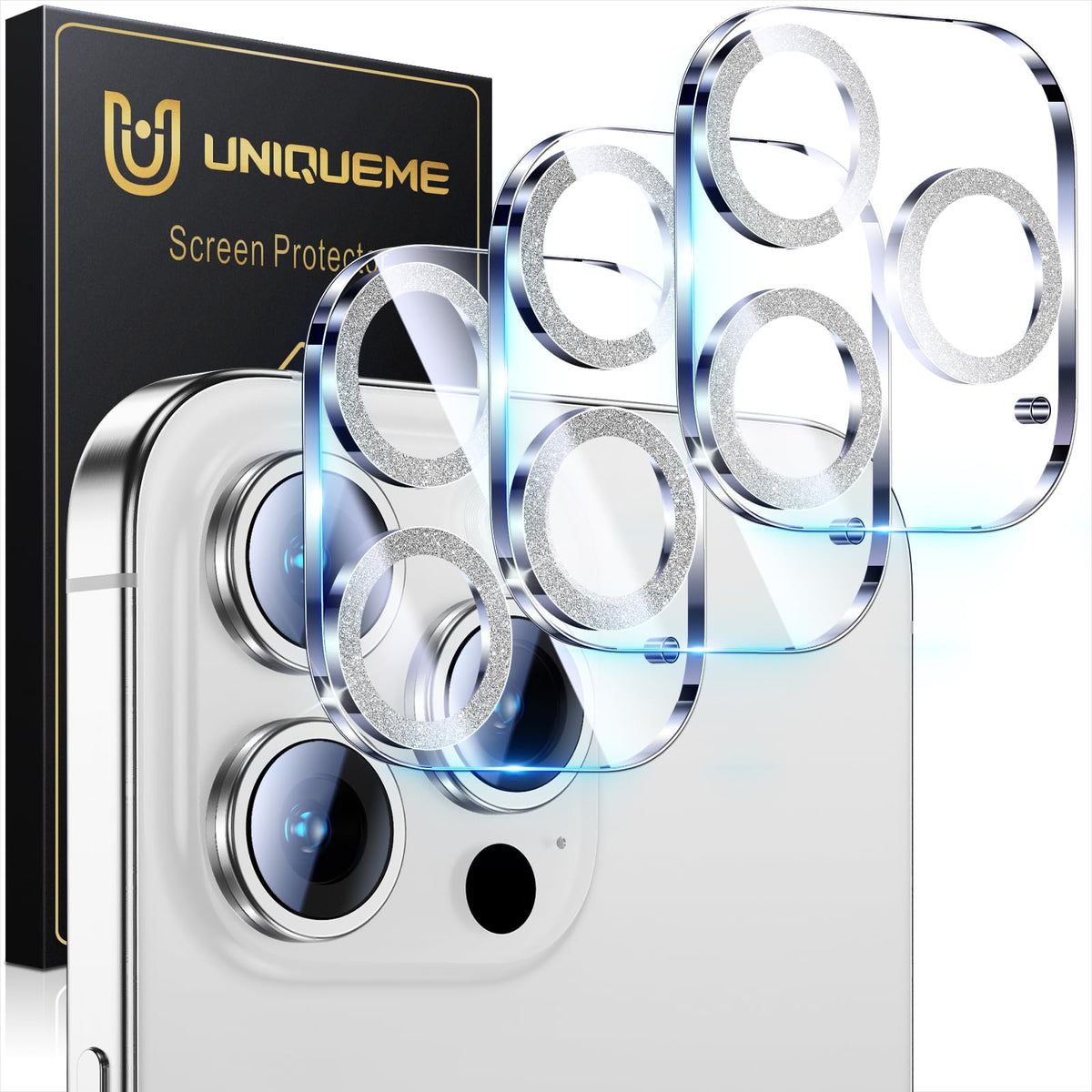 UniqueMe for iPhone 13 6.1"/13 Mini 5.4" Camera Lens Protector-Black Circle