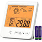 Digital Barometer Ambient Weather Forecast Clock Thermometer and Hygrometer for Golf Cart, Boat, Home, Office Easy to See Time, Temperature, Humidity, & Pressure