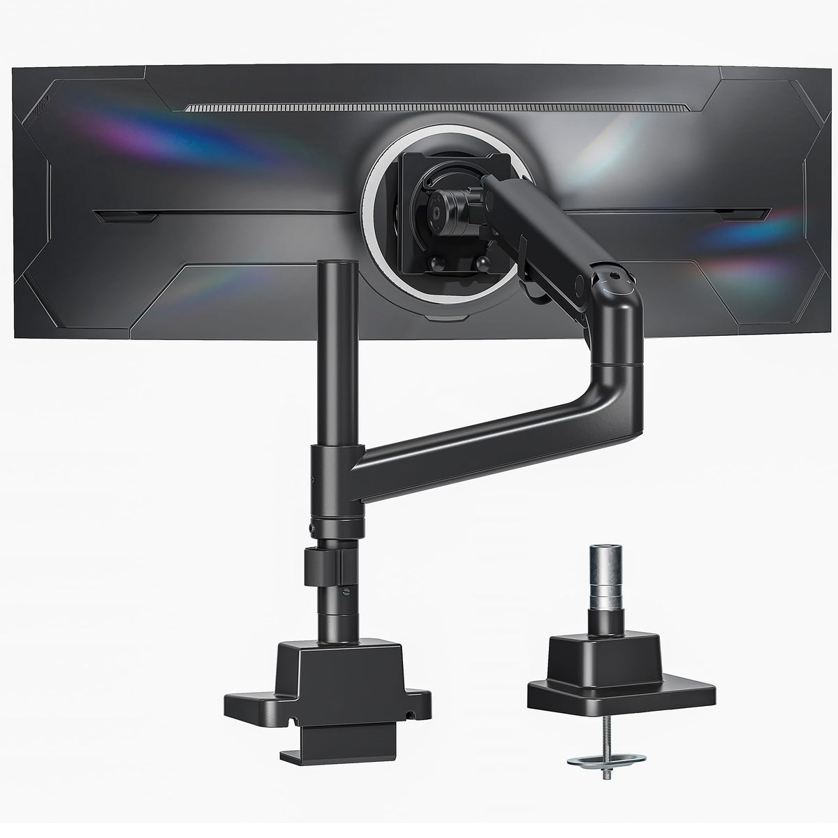monTEK Ultrawide Monitor Arm Max 57",Height Adjustable 8.1"-25.5",White