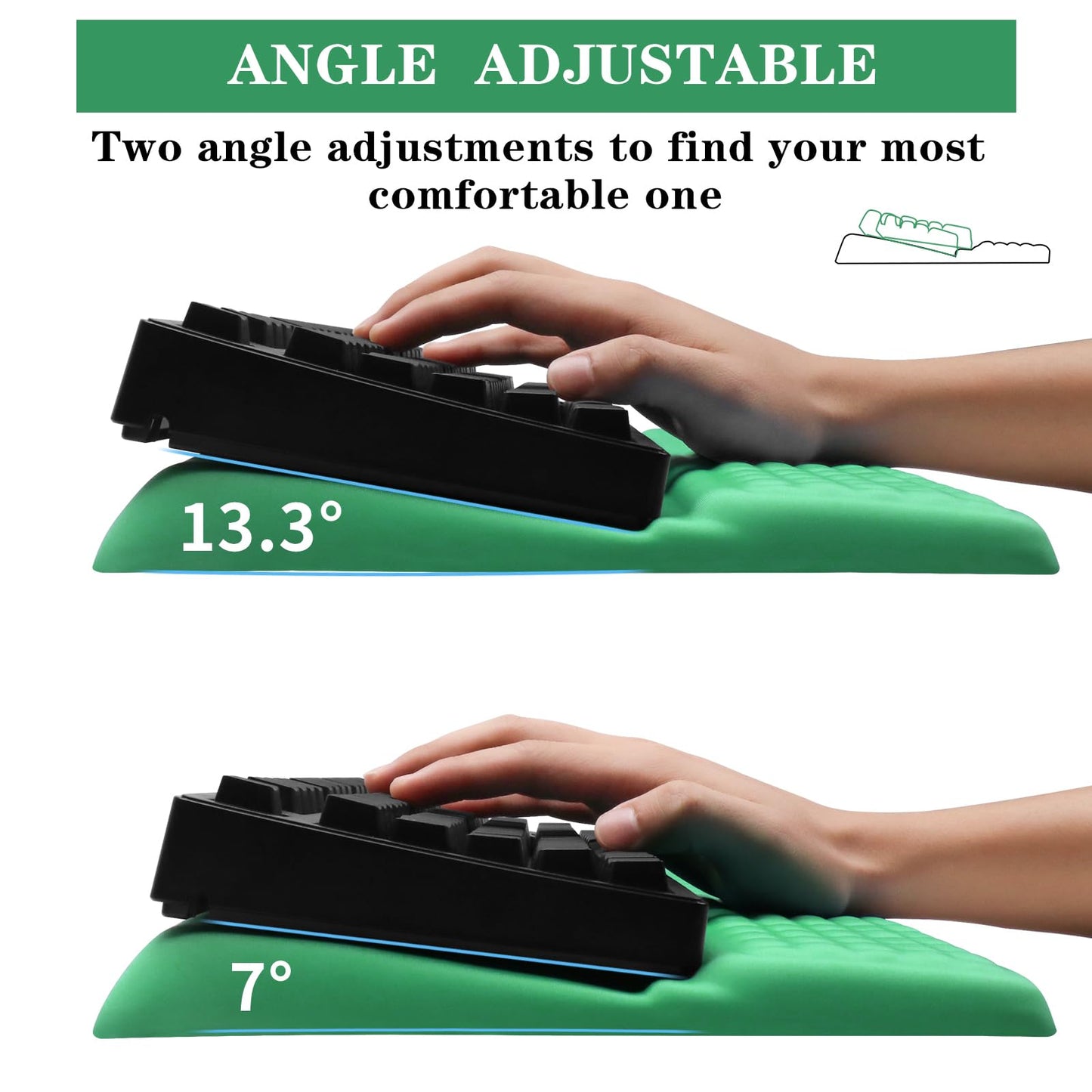 Computer Keyboard Stand with Wrist Rest Support Pad, Green