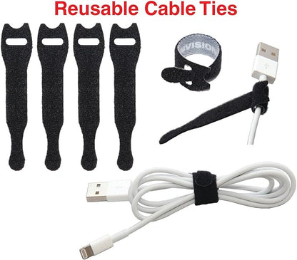 Heaviest Cable Organizer on The Market! Compact and Weighted Desktop Cord Holder and Cable Organizer, Eco-Friendly Silicone, No Bad Smell, Bundled with 4 Reusable Cable Ties! (Blue)