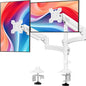 Dual Monitor Stand for Desk, Taller Monitor Arms for 2 Screens up to 32 inch, Ergonomic Adjustable Gas Spring Double Computer Monitor Mount, Holds 4.4-22lbs, VESA 75/100mm, White, Freelift
