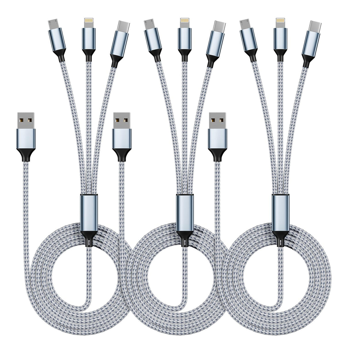 USB C Multi Charging Cable, 3 in 1 Charging Cords for Multiple Devices