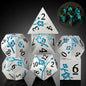 DNDND Metal Dice Set D&D, 7 die Metallic Polyhedral Dice Set with Gift Metal Box and Gold Number for DND Dungeons and Dragons Role Playing Games (Black and Gold)