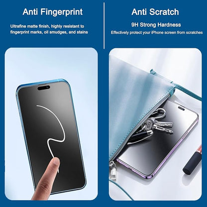 2 Pack Matte Privacy Screen Protector for iPhone 14 Pro Max, [Auto-Dust Removal and Auto-Alignment] Anti-Spy Anti-Glare Anti-Fingerprint Tempered Glass Film, Smooth & Sensitive Touch