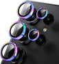 WSKEN for Samsung Galaxy S24 Ultra Camera Lens Protector, Ultra Thin Scratch Resistant 9H Tempered Glass with Aluminum Metal Circle Camera Screen Protector Cover Accessories, Colorful