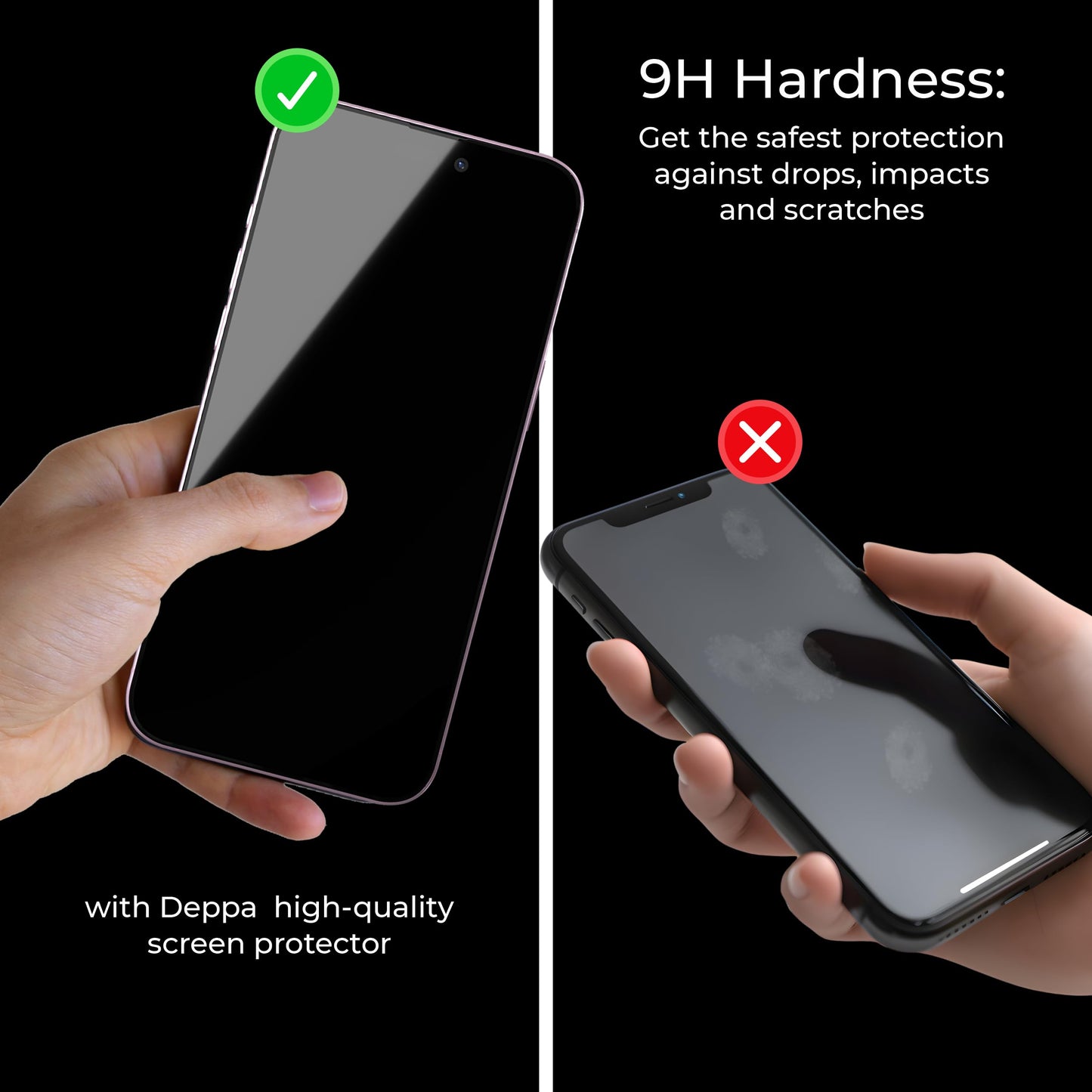 Deppa |2 Pack| Anti-Blue Light Screen Protector for iPhone 16/15 (6.1') | Scratch Resistant Tempered Glass | 3D Edge to Edge Coverage | Easy Installation Kit | Eye Safeguard TÜV Certified