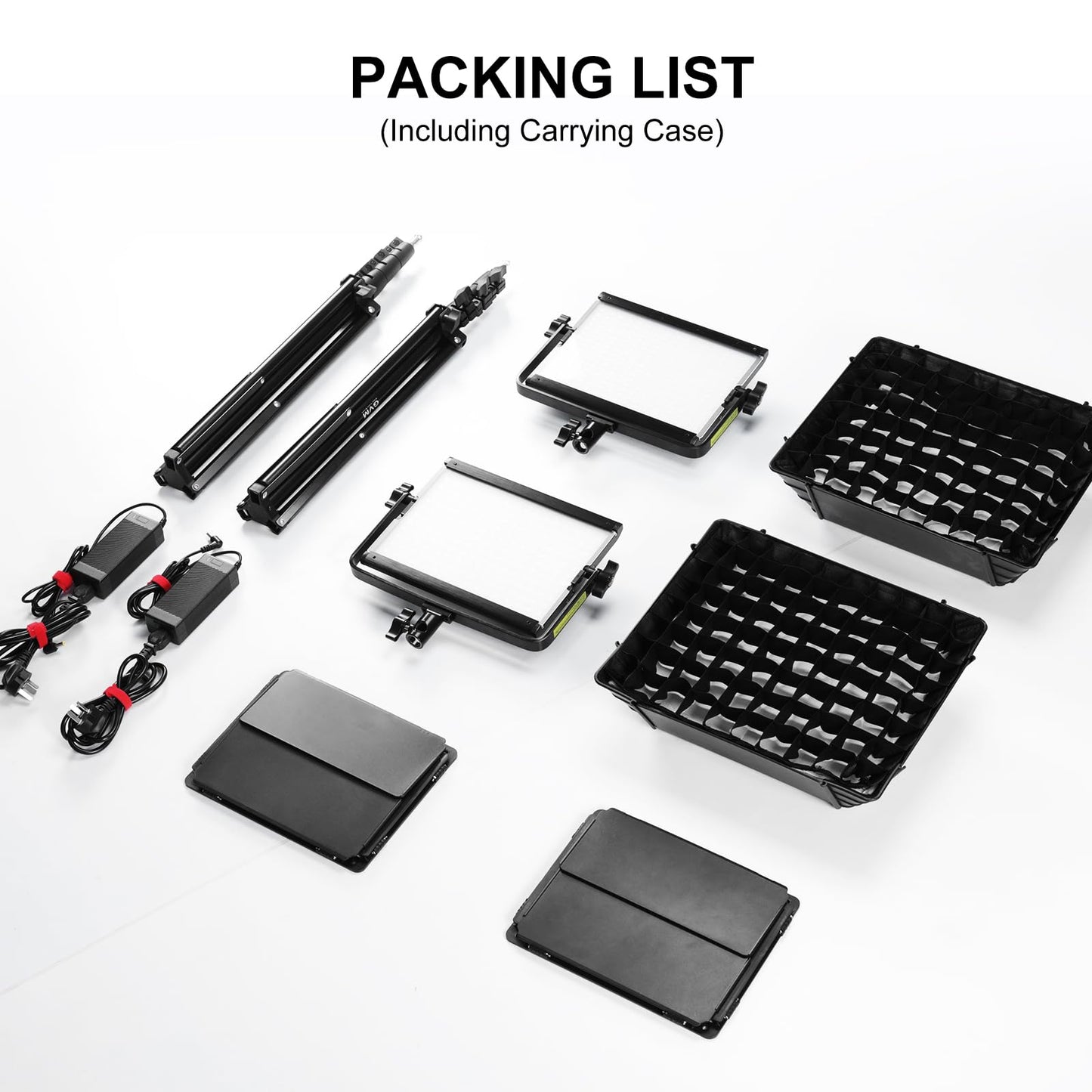 GVM RGB Photography Lighting Kits with 2 Softboxes, 880RS 60W Studio Lights with Bluetooth Control, 2 Packs Video Light with 18 Lighting Scenes, led Panel Lights for Video Recording, 8330lux/0.5M