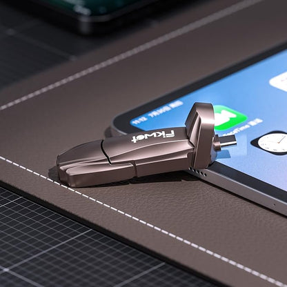 External SSD USB Flash Drive 256GB, Up to 2050MB/s 2-in-1 Type C+ USB A USB3.2 Gen2 Solid State Thumb Drive SSD Stick for iPhone 15/16/Android/Windows/Mac/PC/Laptops
