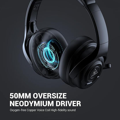 EKSA Headset with Microphone for PC, Computer Headphones with Noise Cancelling Microphone, Over-Ear All Day Comfortable, Immersive Sound 3.5mm Wired Gaming Headset for Laptop/Xbox/Switch/PS4/PS5