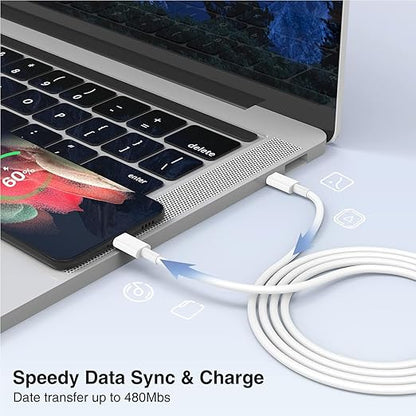 3-Pack 3.3FT 60W USB C to USB C Cable, Type C to Type C Cable,Fast Charging Cable for iPhone 16 15 Pro Plus Pro Max，for Galaxy S24 S23, for iPad Pro/Air, for MacBook Pro/Air and More