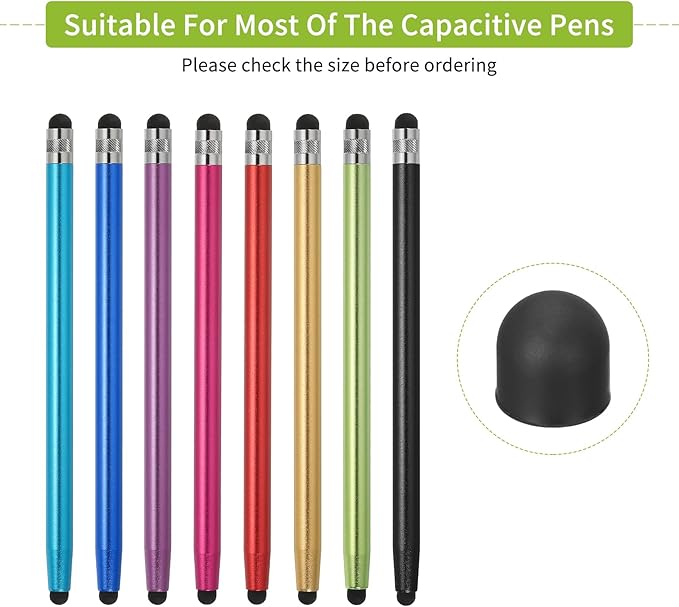 MECCANIXITY 40Pcs Replacement Stylus Pen Tips 7mm Conductive Capacitive Touch Screen Pens Tips Silicone Rubber, Black