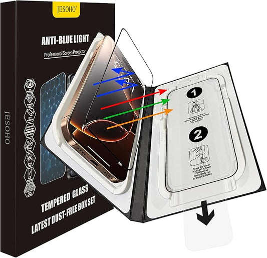 JESOHO Blue Light Blocking Screen Protector for iPhone 17/16 Pro (6.1 ")