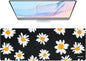RAINYEAR Large Gaming Mouse Pad(31.5 x 11.8 Inch), Computer Mousepad with Anti-Slip Rubber Base, Smooth Large Keyboard Mouse Pad Mat for Gamer, Office, Home, Black Daisy