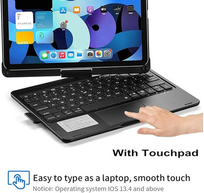 360° Rotatable Keyboard Case for iPad Air 13 inch (M3/M2-2025/2024)/Pro 12.9 (6th, 5th, 4th, 3rd Gen) with TouchPad, Backlits Aluminum Alloy Smart Case with trackpad Keyboard, Rose Gold