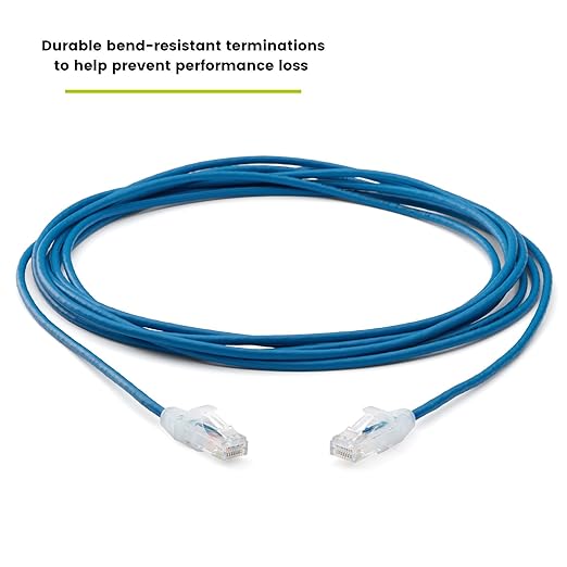 TRUECABLE Cat6 Component Rated Patch Cable, Unshielded (U/UTP), 14ft, Blue, 28AWG Solid Copper, Snagless 10G High-Speed Ethernet Cable, PoE++ 4PPoE 100W, UL Listed, RoHS-3, 5 Pack