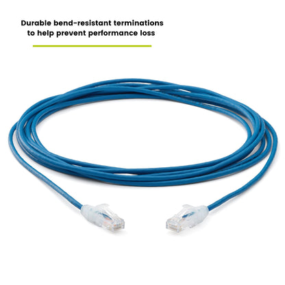 TRUECABLE Cat6 Component Rated Patch Cable, Unshielded (U/UTP), 14ft, Blue, 28AWG Stranded Pure Copper, Snagless 10G High-Speed Ethernet Cable, PoE++ 4PPoE 100W, UL Listed, RoHS-3, 1 Pack