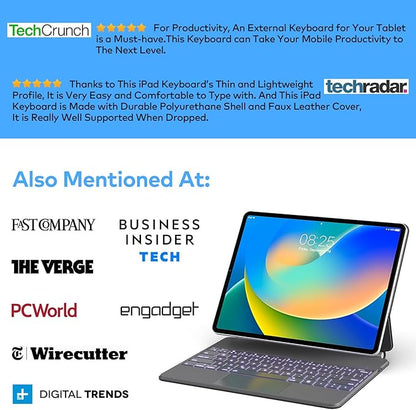 Keyboard Case for iPad Air 13 (M3 2025 / M2 2024) and iPad Pro 12.9 inch 6th / 5th / 4th / 3rd Generation – Magic-Style Magnetic Keyboard Case with Multi-Touch Trackpad – Floating Cantilever Stand
