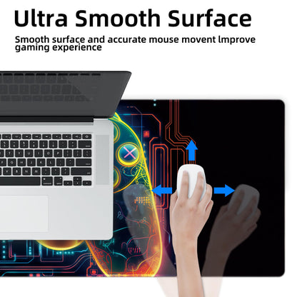 Galdas Gaming Mouse Pad XXL XL Large Long Extended Big Mousepad Non-Slip Rubber Keyboard Mouse Pad with Stitched Edges for Laptop Home Office (31.5x11.8x0.08 Inch) … (Handle)