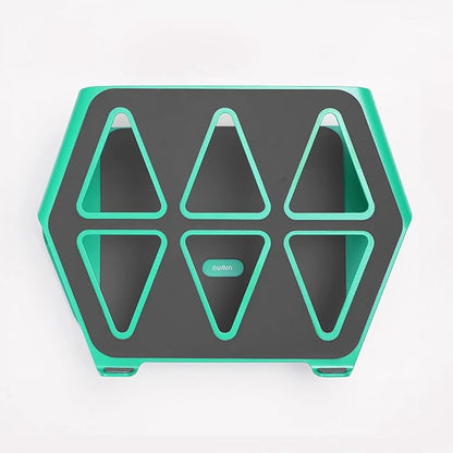 NUMIN Facet Laptop Station Green | Laptop Tabletop Stand Tall Height Ventilated | Sturdy Rust Free Metal Design | Anti Slip leatherite Surface | Compatible for MacBook, HP, Dell, Lenovo