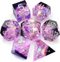 Haxtec Sharp Edge DND Dice Set, Purple Resin Polyhedral RPG Dice