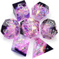 Haxtec Sharp Edge DND Dice Set, Iridescent Resin Polyhedral RPG Dice
