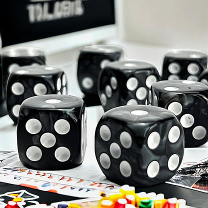 Luck Lab 10 Piece D6 Dice Pack - Acrylic Dice for RPG MTG DND Dice Table Games and Board Games (Black Pearl)
